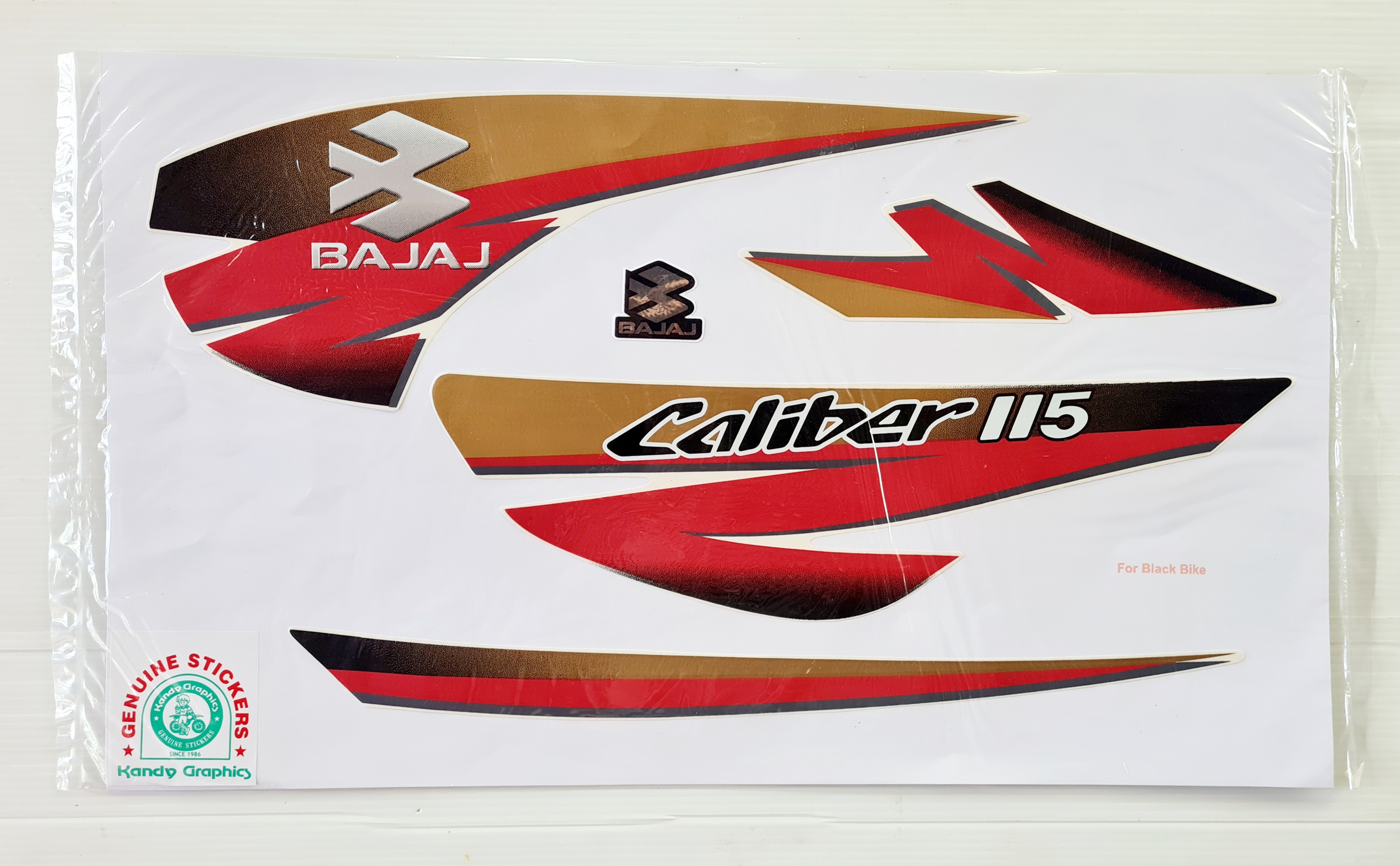 Bajaj Caliber 115 (For Black Bike - Red) — CALIBER sticker